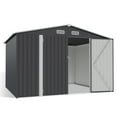 thumbnail image 6 of Aoxun 10’ x 8’ Outdoor Metal Storage Shed, Steel Utility Tool Shed Storage with Lockable Doors, Metal Sheds Outdoor Storage for Backyard, Garden, Lawn and Patio, Black, 6 of 7