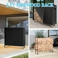 thumbnail image 5 of IRONMAX 5ft Firewood Rack with Cover, Outdoor/Indoor Waterproof Heavy Duty Log Storage Stand w/Air Vent, Fire Wood Lumber Holder and Cover Combo Set for Backyard, Garden, Patio, 5 of 7