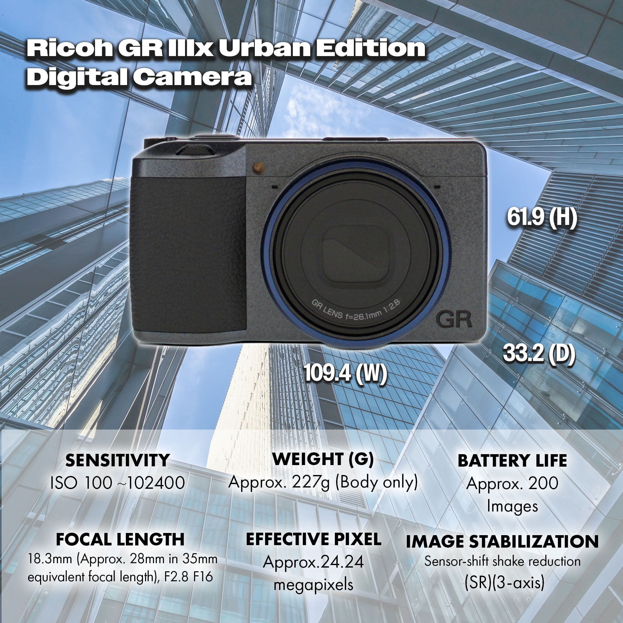 RICOH GRⅢx Urban Edition Amazon Canada: Ricoh GR IIIx Urban Edition, Metallic Gray