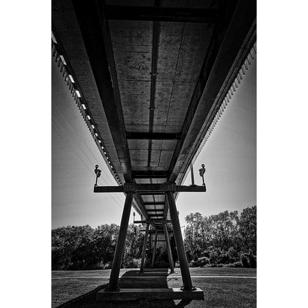 Foot Span Bridge - LAMINATED POSTER Construction Suspension Span Structure Bridge Poster 24x16 Adhesive Decal
