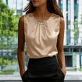 thumbnail image 3 of U-Neck Spaghetti-Strap Tank Top, Women's Ice-Silk Satin Versatile Outerwear Top, Layering Base Layer for Blazers,Rose Gold,XL, 3 of 4