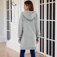 thumbnail image 6 of Women's Long Hoodie Autumn Fashion Zipper Fleece Coat Comfortable Oversized Waist Sweatshirt, 6 of 9