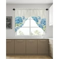 thumbnail image 4 of Swag Curtains, Summer Hydrangea Floral Butterfly Rod Pocket Kitchen Curtains Valances Tier Curtains Swag Valance Curtains for Bedroom Living Room 28" x 36", 2 Panels, 4 of 6