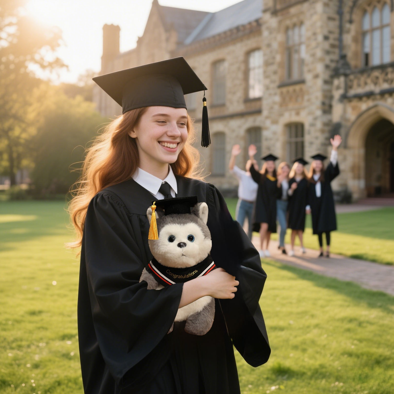 JilgTeok 2 Packs Graduation Wolf Doll with Hat Doll 2025 Graduation Plush Keepsake Gift Adorable Celebration Souvenir Home Decoration 4.7inch