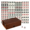 thumbnail image 1 of LEEYNEER 1 Set Chinese Mahjong Game Set Portable Mahjong Plaything for Travel Camping, 1 of 11