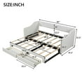 thumbnail image 4 of Convertible Sofa Bed with Storage Drawers - Twin XL to King Size Daybed for Small Apartments, Modern Beige Fabric, Space-Saving Furniture with Built-In Organization, 4 of 9