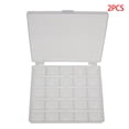 thumbnail image 1 of 2 Pieces 25 Slots Empty Bobbins Spools Box Sewing Machine Bobbin Case Sewing Crafts Plastic Case Storage Box, 1 of 7