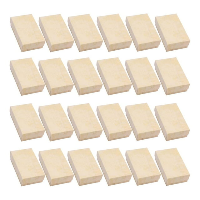 Lot de 24 Boîtes Cadeaux Bijoux Boîtes en Carton Boîtes en Papier Rangement Bijoux Beige