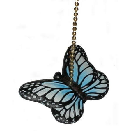 Blue Monarch Butterfly Ceiling Fan Pull Or Light Pull Chain