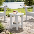 thumbnail image 7 of SERWALL Round Outdoor Side Table, All Weather Use Double Layer Patio Side Table, HDPE Adirondack End Table for Patio, Garden, Deck - White, 7 of 7