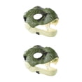 thumbnail image 1 of stanreset Fun Cartoon Dinosaur Mask Costume Accessory for Kids Festivals and Birthdays Open Mouth Green 2Set, 1 of 4