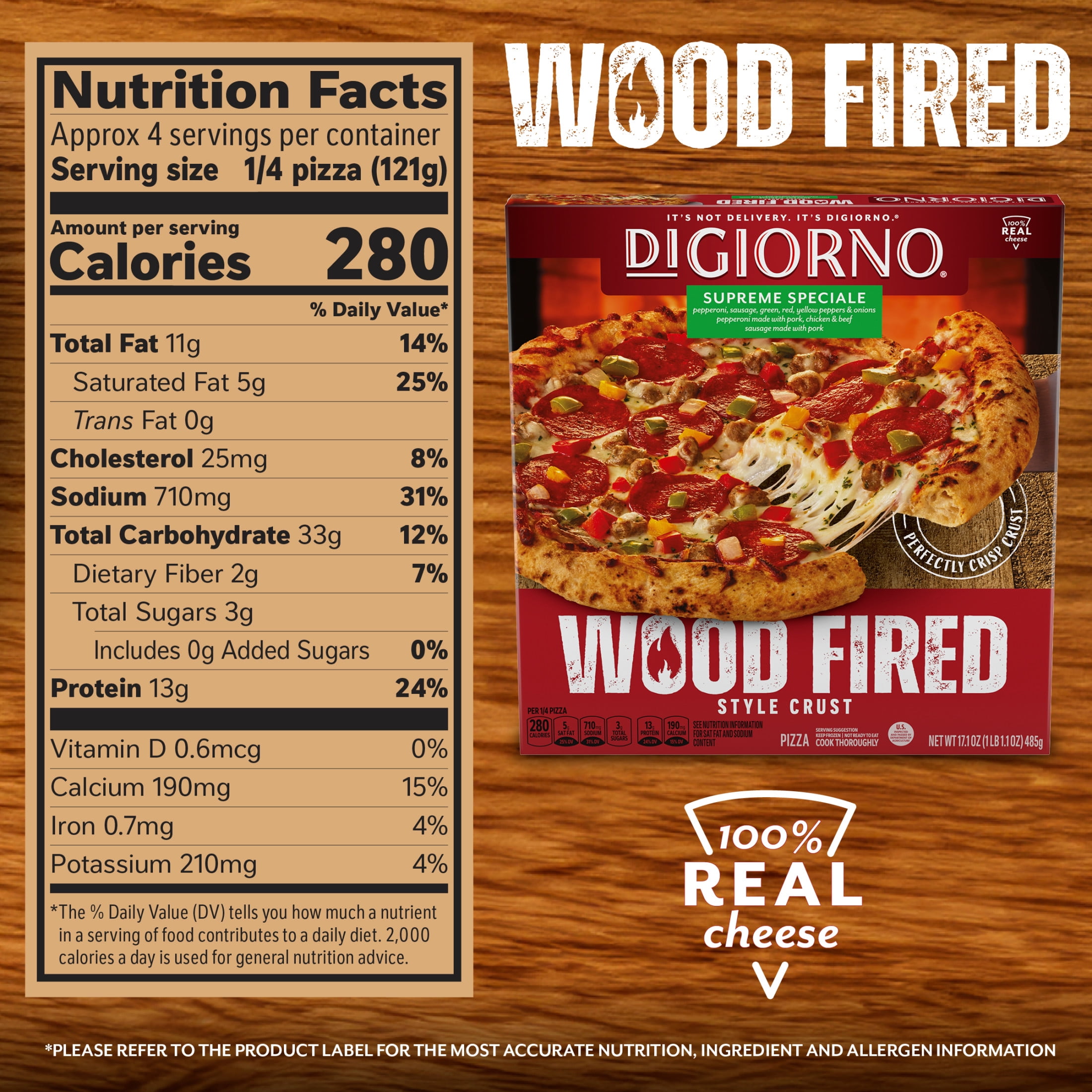 DiGiorno Frozen Pizza, Supreme Speciale, Wood Fired Style Crust Pizza, 17.1 oz (Frozen)