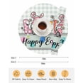 thumbnail image 6 of 15 Inch Round Placemats Set of 6, Happy Easter Non Slip Heat Insulation PP Table Mats, Watercolor Gnomes Rabbits Eggs Love Green Plaid Washable Place Mats for Kitchen Dining Party Table Decor, 6 of 7