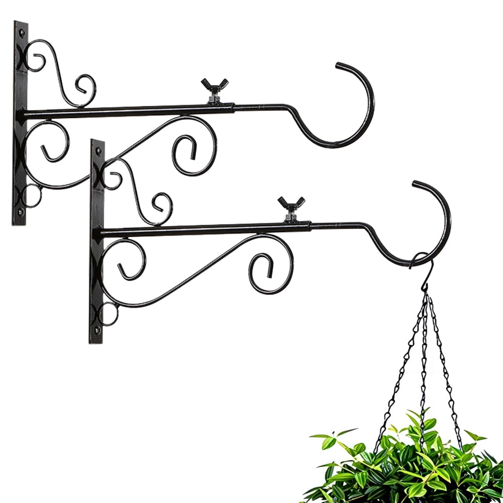 Plant Hanging Bracket, 2 Pack Metal Plant Hooks for Hanging Baskets