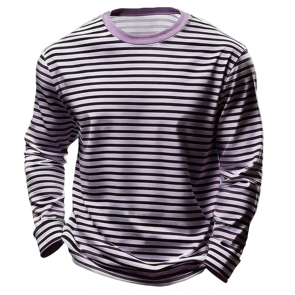 Bobifish Big Boys Tees Classic Stripe Pattern Crew Neck Long Sleeve T-Shirts Soft Fabric Casual Basic Daily Versatile Street Style Outfits,Size 13-14Y