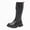 A2-Black, variant on Toddler Girls Tall Boots Fashion Solid Color Leather Front Lace Up Boots Side Zipper Shoes