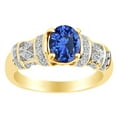 thumbnail image 2 of AFFY Simulated Blue Sapphire & White Simulated Diamond Engagement Ring 14k Yellow Gold over Silver-5, 2 of 2