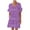 Purple, variant on Women's Summer Beach Dresses Casual V-Neck Dress Pocket Printed Short Sleevele Ruffle Dress