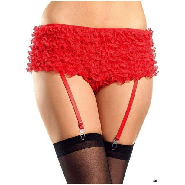 Lingerie Be Wicked BW1076 Ruffle Booty Shorts Red/Red / S 