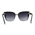 thumbnail image 4 of Iconic Metal Bridge Large Cat Eye Plastic Chic Fashion Sunglasses Black Slate Smoke, 4 of 4