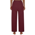 thumbnail image 3 of Timegard Pants for Women Elastic High Waisted Button Straight Leg Solid Color Casual Loose Comfy Pants, 3 of 6