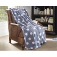 thumbnail image 1 of Soft Flannel Fleece Throw Blanket, 50" x 60", Gray and White Polka Dots, 1 Piece, 1 of 2