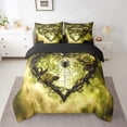 thumbnail image 2 of Feelyou Yellow Thorny Rose Bedding Comforter Set 7pcs for Couple, Gothic Spider Web Queen Bedding Sets, Romantic Love Heart Reversible Queen Sheet Sets, Luxury Bedroom Decor, 2 of 7