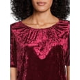 thumbnail image 4 of Time and Tru Women's Crushed Velvet Top with Short Sleeves, Sizes XS-XXXL, 4 of 5