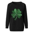thumbnail image 4 of Diufon St Patrick's Day Sweatshirts for Women Casual Plus Size Shamrock Printed Long Sleeve Crewneck Pullover Tops, 4 of 5