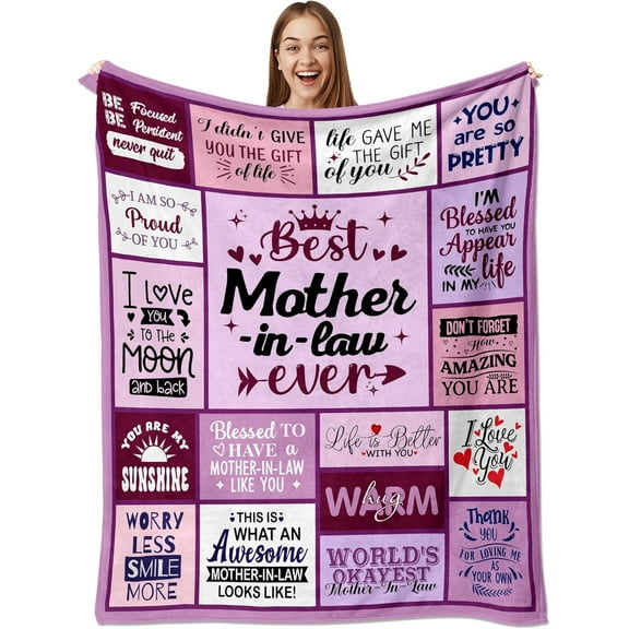 Mother in Law Gifts Blanket - Mother in Law Gifts - Birthday Gifts for Mother in Law, Best Mother in Law Gifts, Mother in Law Gift Blanket for Mothers Day Christmas 60"x50"