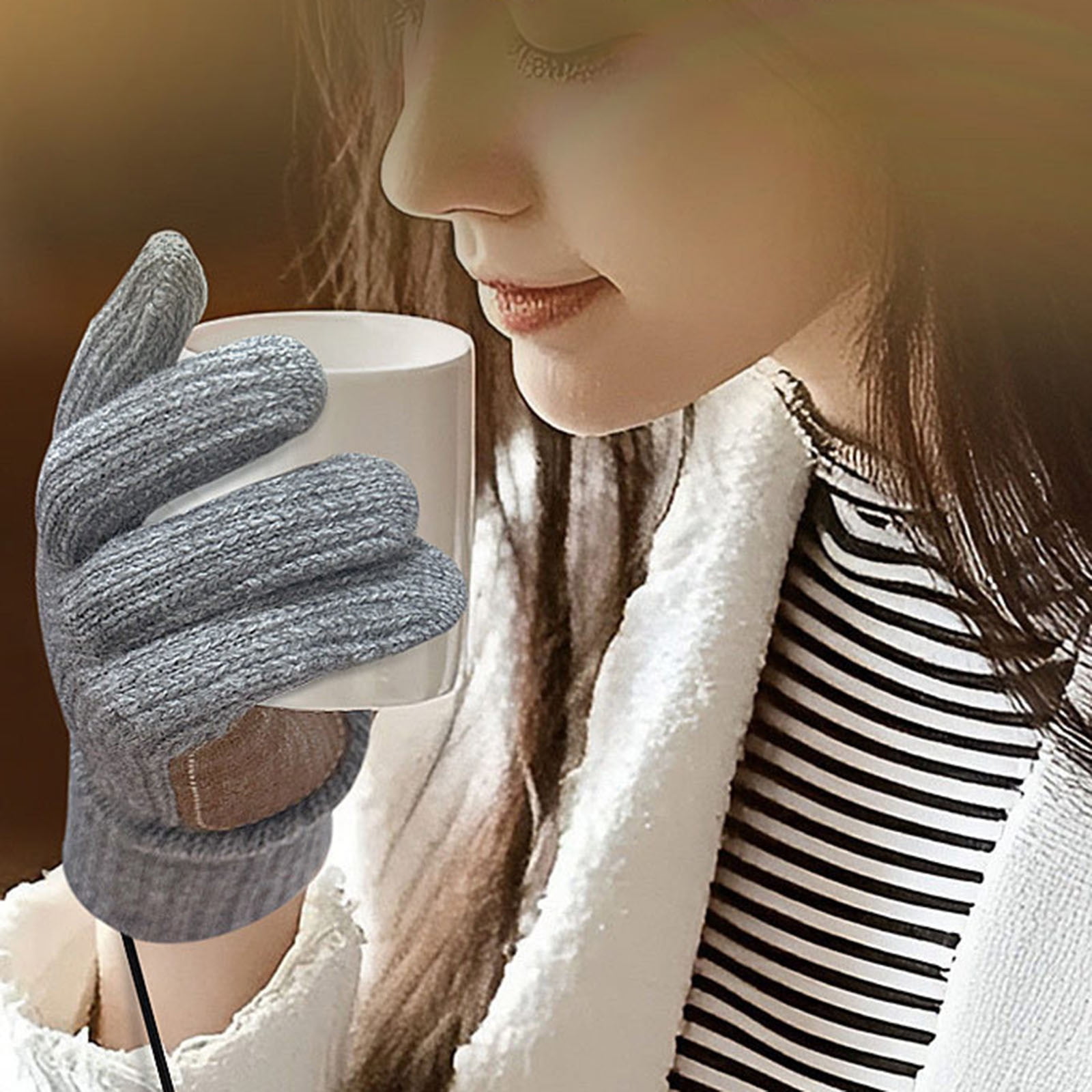 Rechargeable Heated Gloves for Men and Women with Touchscreen Compatibility Polyester Thermal Heating Winter Gloves 5V USB Hand Warmers for Outdoor Activities Cycling Skiing and Cold Weather