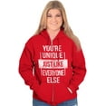 thumbnail image 3 of Unique Like Everyone Else Funny Unisex Plus Size Zip Hoodie Brisco Brands 3X, 3 of 6