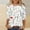 White, variant on Three Quarter Length Sleeve T Shirts for Women Floral Plant Print Top Blouse Tees Casual Crew Neck Pullover Tshirt Tops