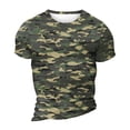 thumbnail image 5 of Dresfit Camo Shirt Mens Crew Neck Short Sleeve Tennis T Shirts Camouflage Musle Basic Work Out Tees Cotton Big and Tall Tops Green 2XL, 5 of 6