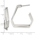 thumbnail image 3 of Primal Steel Stainless Steel Geometric Post J Hoop Earrings, 3 of 7