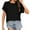 Black, variant on Womens Tops Trendy Sawvnm Women's New Solid Color Casual Versatile T-shirt Top Short Sleeved Round Neck Top for Women Black S