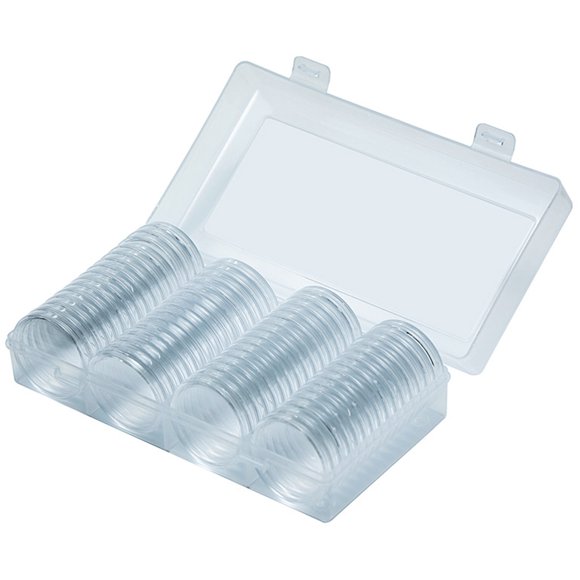 Stockage 60 PCS COIN HOPSULES CAPSULES 41 mm Round Boîte Round Collectibles Organisateur de stockage avec boîte de rangement extérieure