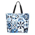 thumbnail image 3 of Large Capacity Single Shoulder Shopping Bag 19.7×15.7×5.9in Main Pocket Large To Accommodate Your Daily Needs Can Be Portable Can Be A Single Shoulder Back Aliceblue Geometric Patterns_1, 3 of 8