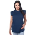 thumbnail image 3 of Playera Maternidad Algodón Cómoda Ropa Embarazo Playera Mujer Básica Sin Mangas Color Azul Marino, 3 of 4