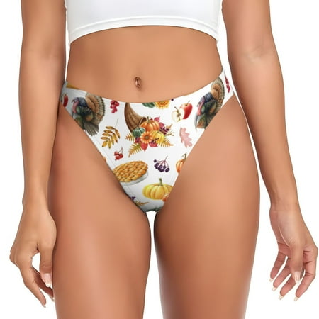 Rateoe Thanksgiving Turkeys 1 Pattern Seamless Women Underwear Thongs No Show Ladies Thong No Line Breathable Comfortable Panties Undies for Women-Large