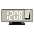 thumbnail image 2 of Reloj Despertador con Espejo LED Digital Electrónico USB Recargable Modo de Atenuación Automática Proyector Pequeño Snooze 12/24H Configuración LCD Pa blanca negra perfecl Despertador digital, 2 of 7
