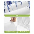 thumbnail image 4 of Navy Blue Bar Stool Covers Set of 2, Summer Botanical Leaves Watercolor Stretch Washable Bar Chair Covers with Backs, Removable Pub Counter Height Chair Cover for Kitchen Dining Room Cafe, 4 of 7