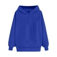 thumbnail image 6 of IROINNID Deals Sweatshirt for Women Fall Winter Casual Long Sleeve Pullover Solid Basic Hoodie Warm Loose Fit Pullover Sweatshirt,Blue, 6 of 7