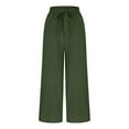 thumbnail image 6 of Aboser Wide Leg Cropped Pants for Women Trendy Casual Palazzo Pants Elastic High Waisted Drawstring Trousers 7/8 Length Lounge Pants with Pockets, 6 of 7