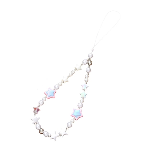 Cordón para teléfono con cuentas de dibujos animados, cadena para teléfono de moda, decoración para , colgante para bolso, correa de muñeca Con estrellas
