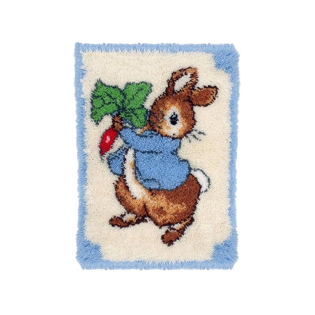 Billuyoard Kit para hacer alfombras, diseño de animales modernos de dibujos animados bonitos, Rectangular DIY, juego de de lengüeta para Decoración del hogar