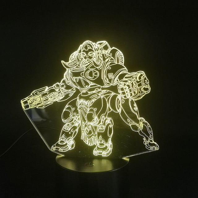 Luz nocturna LED 3D que cambia de color Overwatch Orisas para niños