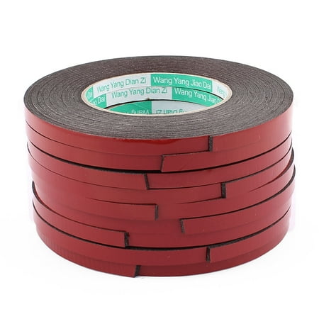 Unique Bargains 10pcs Black Strong Double Sided Adhesive Tape Sponge Tape 8MM Width 5M Long