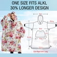 thumbnail image 4 of Oversized Wearable Blanket Hoodie,Pioneer Flower Floral Print Pattern Sherpa Blanket Hoodie with Super Pockets,Super Warm Fuzzy Pullover for Women & Men, 4 of 6