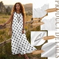 thumbnail image 7 of Jiueut Polka Dot Print Sleeveless Maxi Dress for Women, Women Summer Casual Beach Tank Dress with Pockets Long Dresses, Crewneck, Loose Fit Breathable, S, 7 of 7